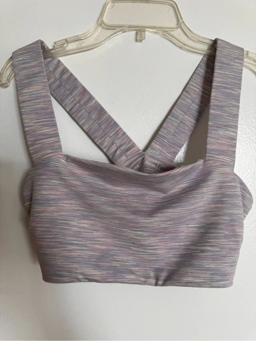Outdoor Voices Pastel Space-Dye Bralette - Lavender Multi